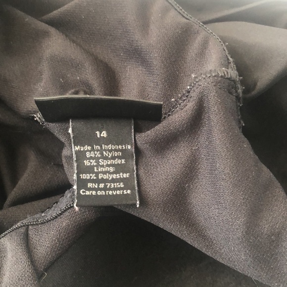 Apt 9 one piece swimsuit in black with v neckline and tie around straps on neck - Picture 9 of 9